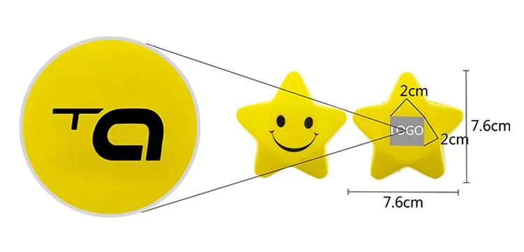 10 Smiley Five-Pointed Star Pressure Balls