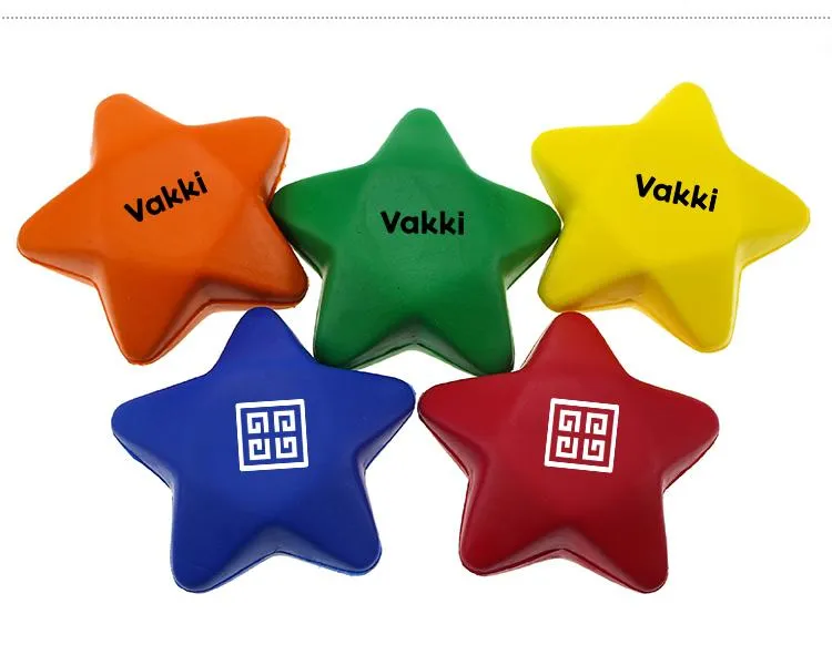 10 Smiley Five-Pointed Star Pressure Balls