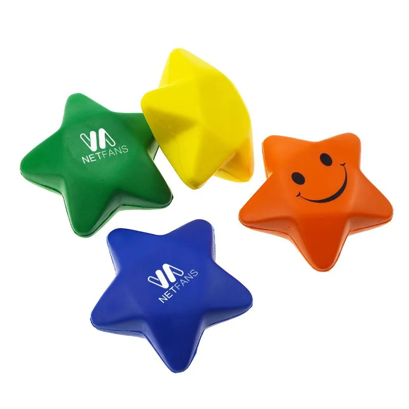 10 Smiley Five-Pointed Star Pressure Balls