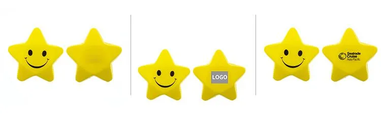 10 Smiley Five-Pointed Star Pressure Balls