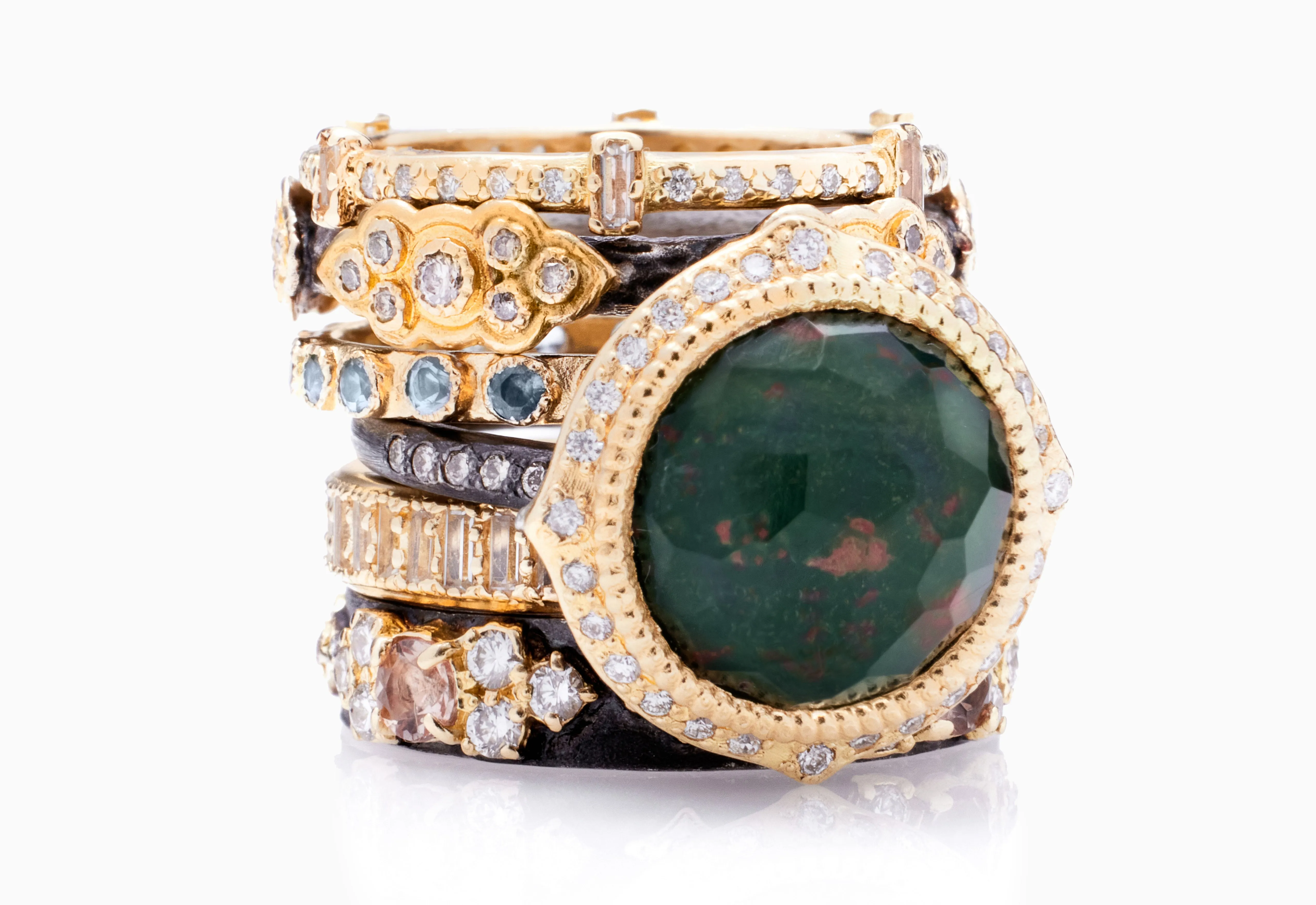 12mm Round Bloodstone Ring