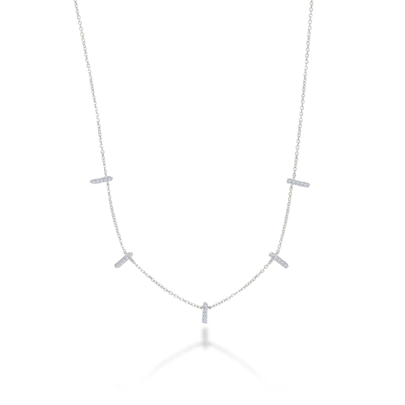 14K Gold 5 Diamond Bars Necklace by Alexis Jae