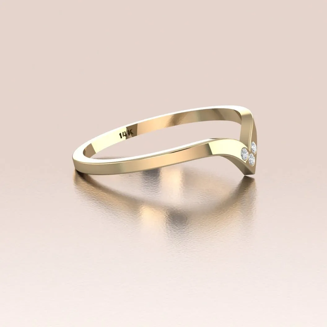 14K Gold Past Present Future Ring