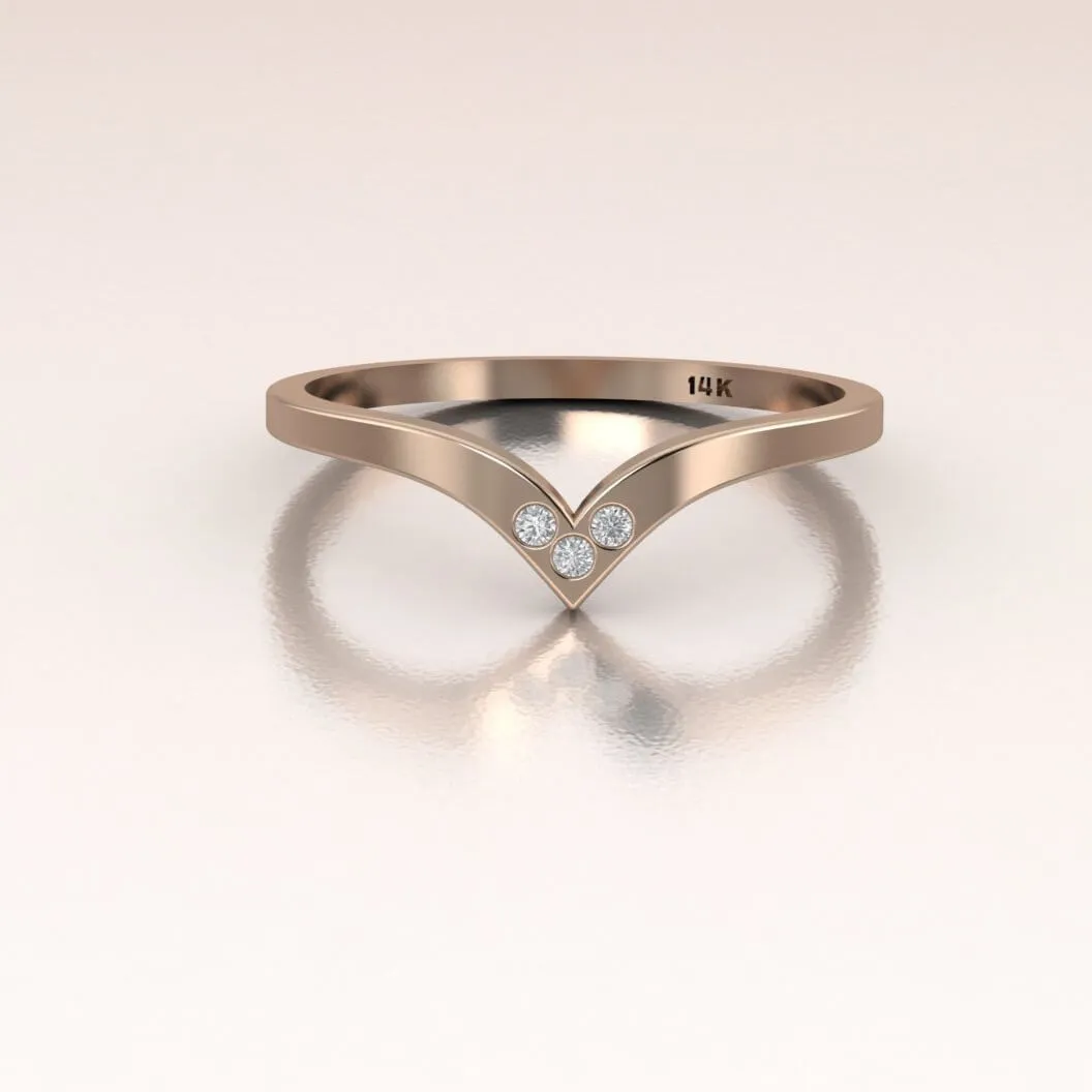 14K Gold Past Present Future Ring