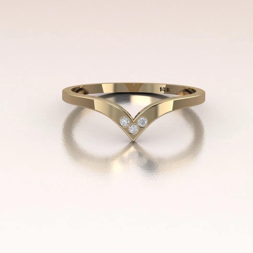 14K Gold Past Present Future Ring