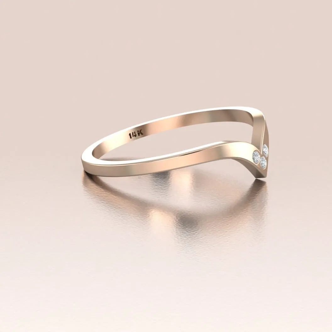 14K Gold Past Present Future Ring