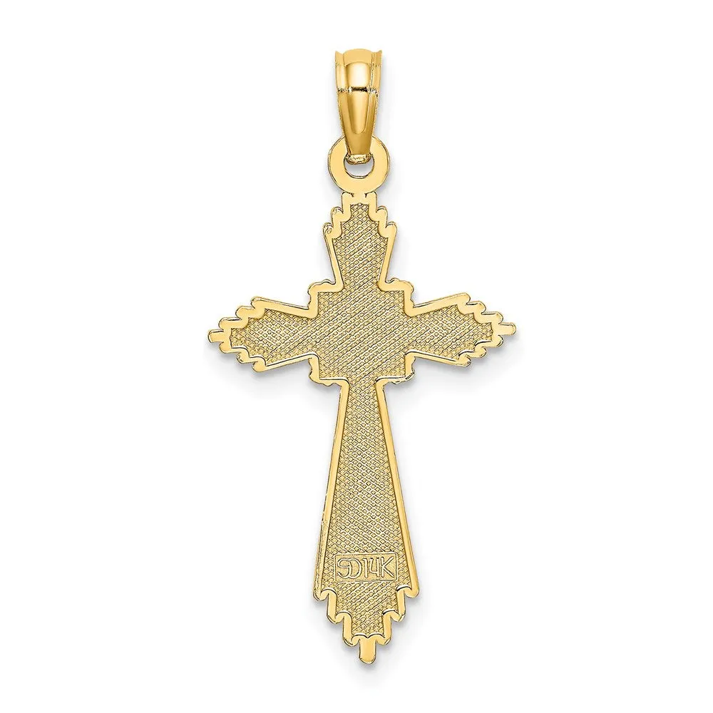 14K w/ Pointed Ends Fancy Cross Charm