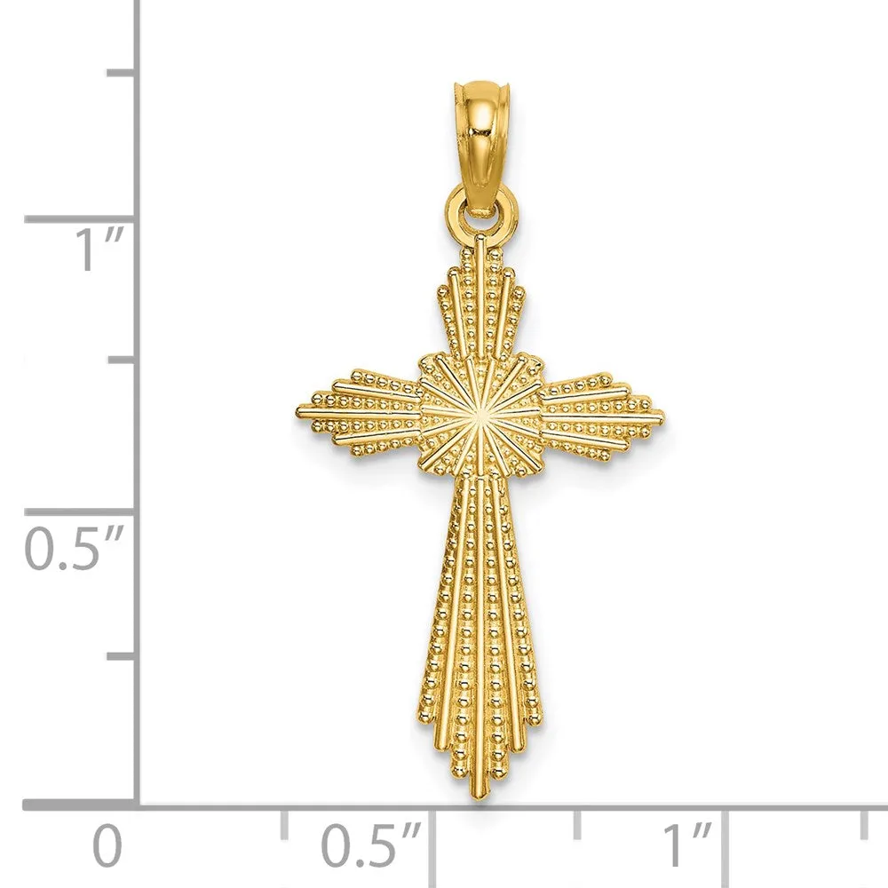14K w/ Pointed Ends Fancy Cross Charm