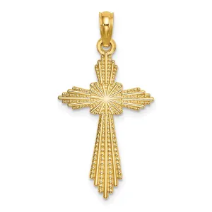 14K w/ Pointed Ends Fancy Cross Charm