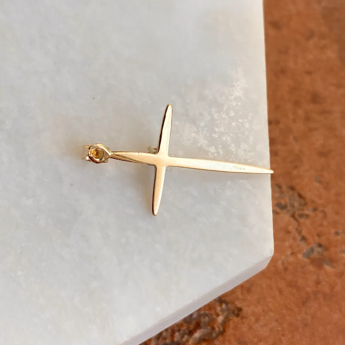 14KT Yellow Gold Diamond Passion Cross Pendant