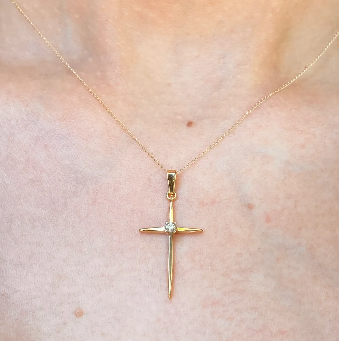 14KT Yellow Gold Diamond Passion Cross Pendant