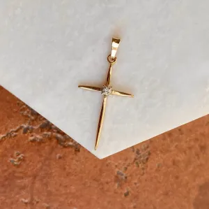14KT Yellow Gold Diamond Passion Cross Pendant
