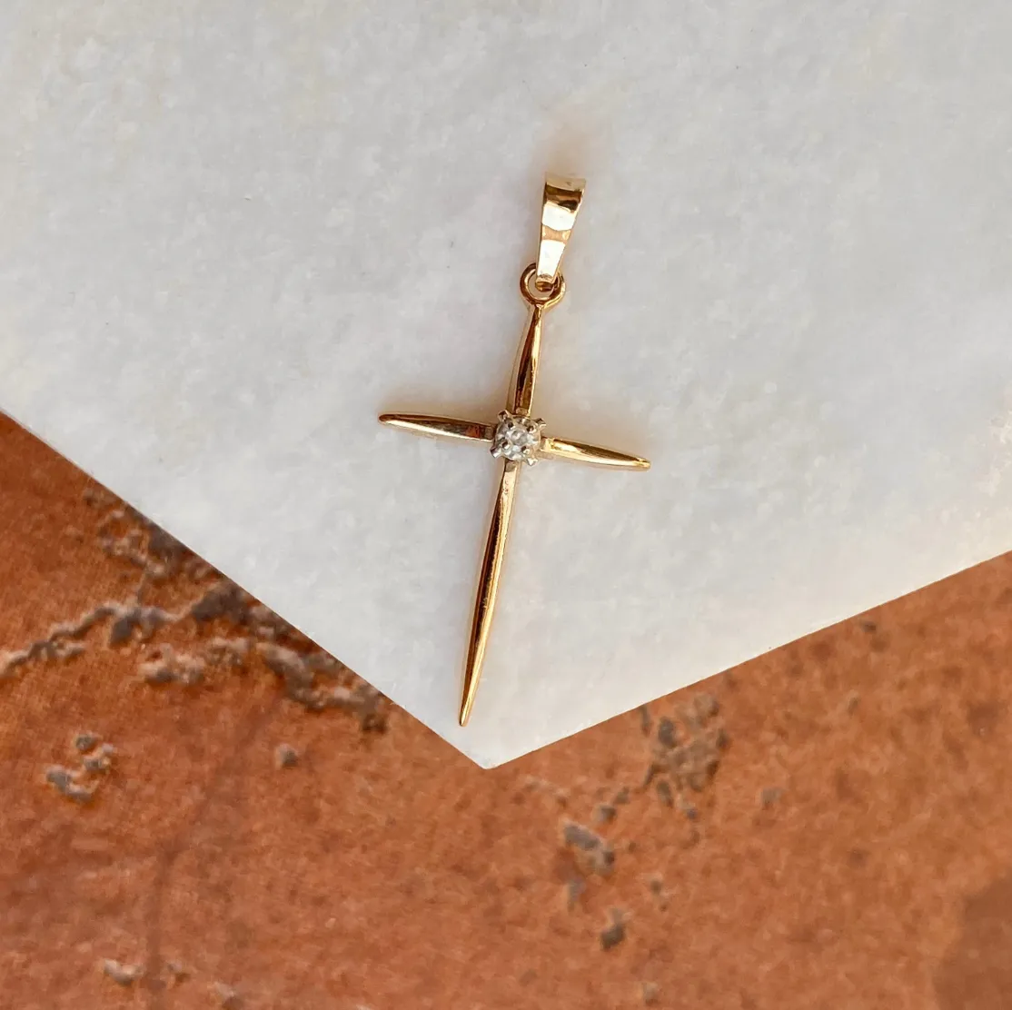14KT Yellow Gold Diamond Passion Cross Pendant