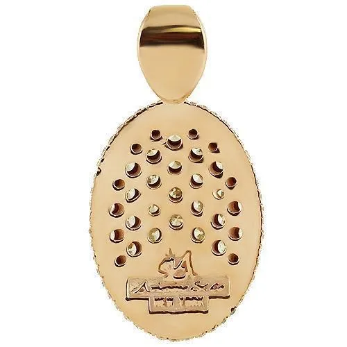 18K Rose Solid Gold Diamond Custom Made Oval Pendant 7.50 Ctw