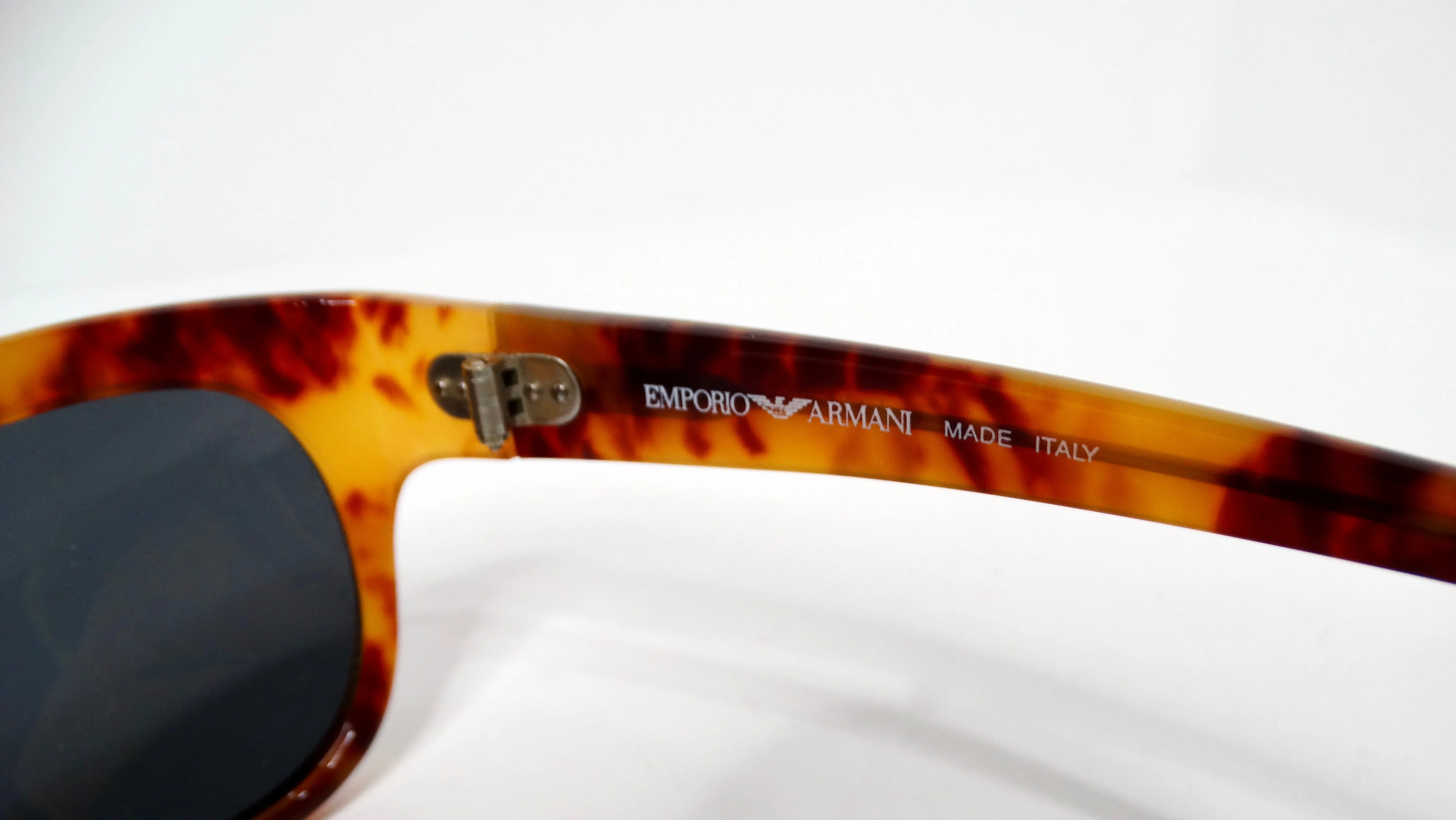 1990s Emporio Armani Brown Tortoise Wayfarer Sunglasses