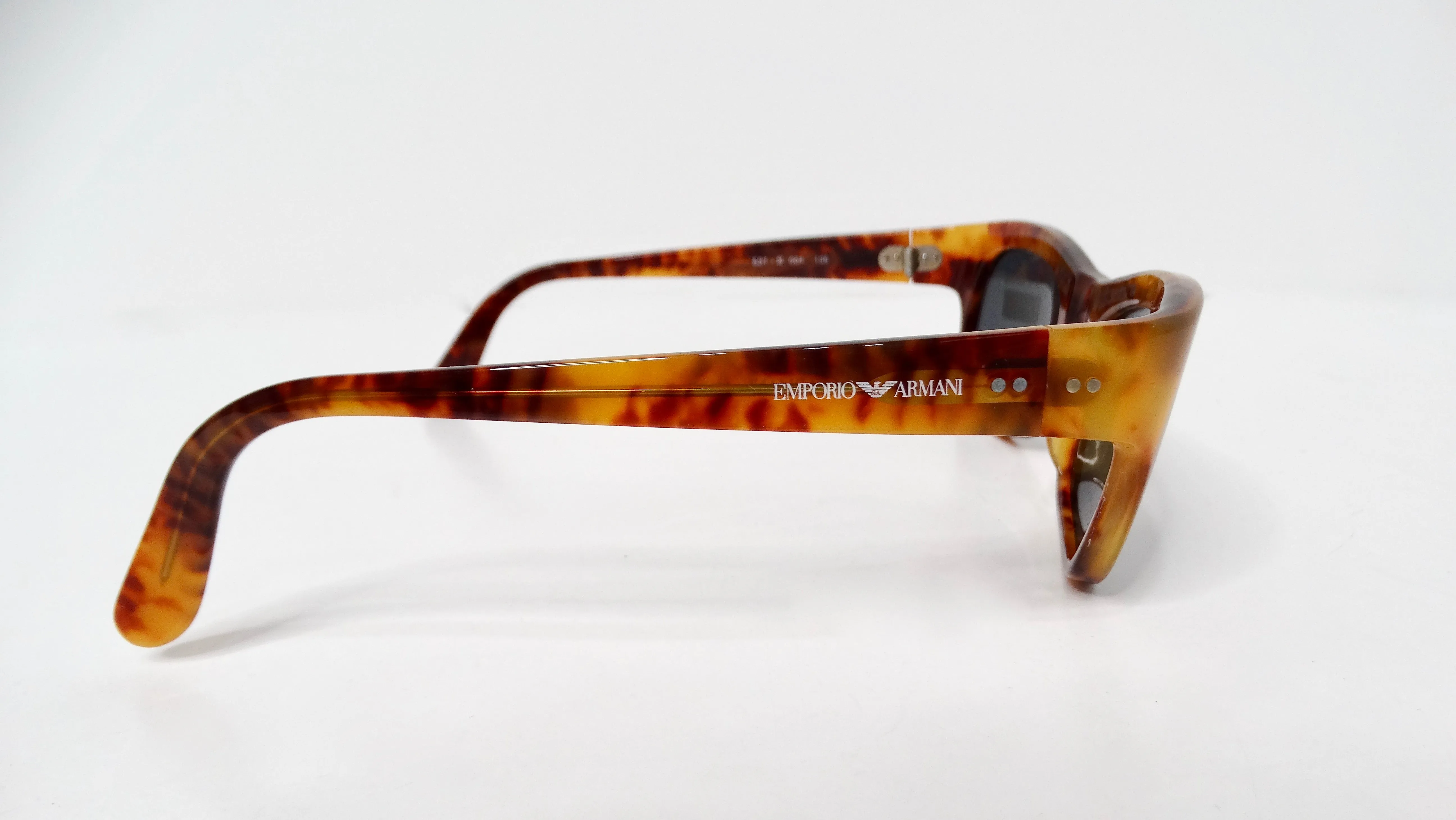 1990s Emporio Armani Brown Tortoise Wayfarer Sunglasses