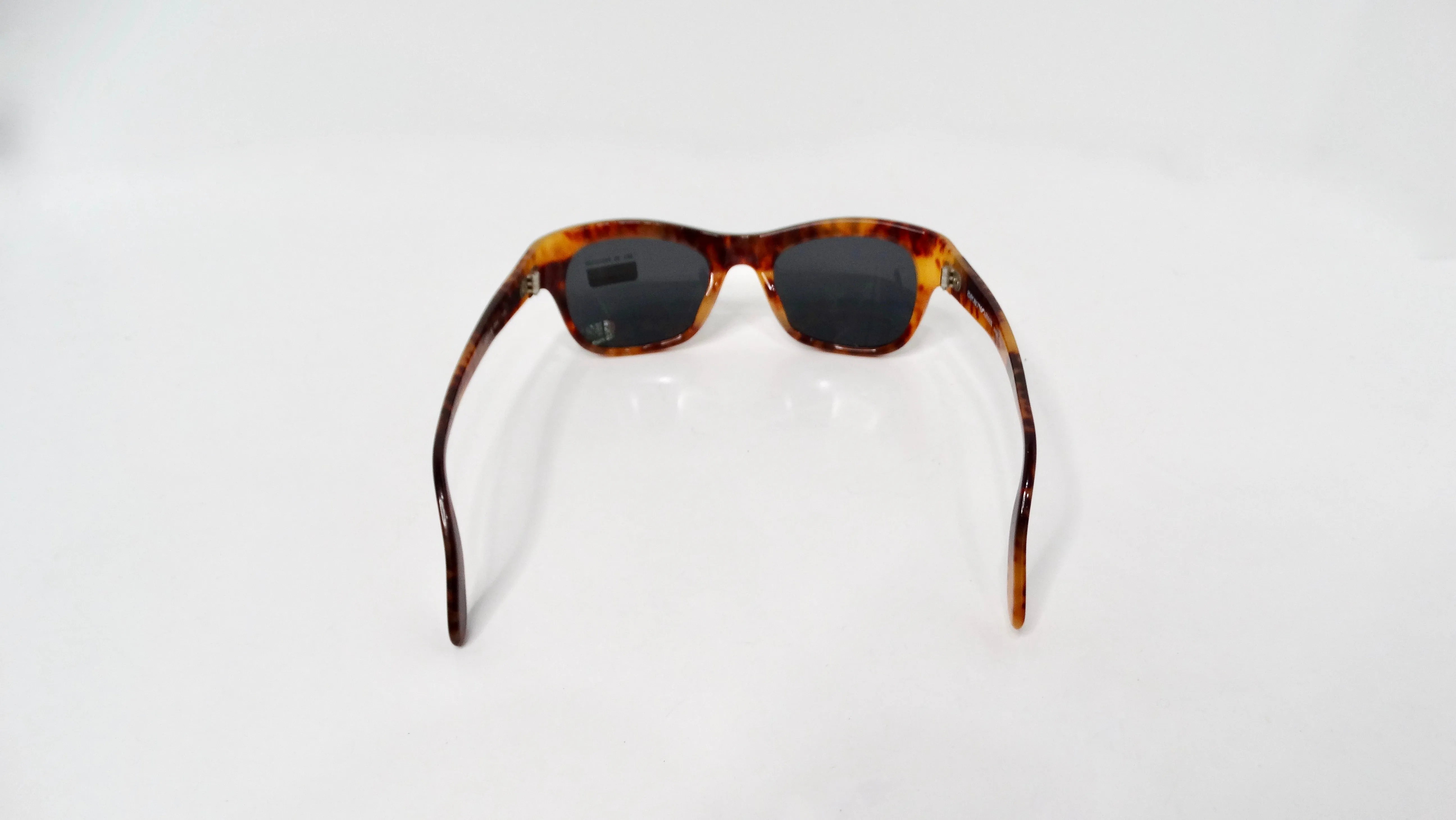 1990s Emporio Armani Brown Tortoise Wayfarer Sunglasses