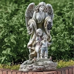20.5"H Solar Guardian Angel Garden Statue