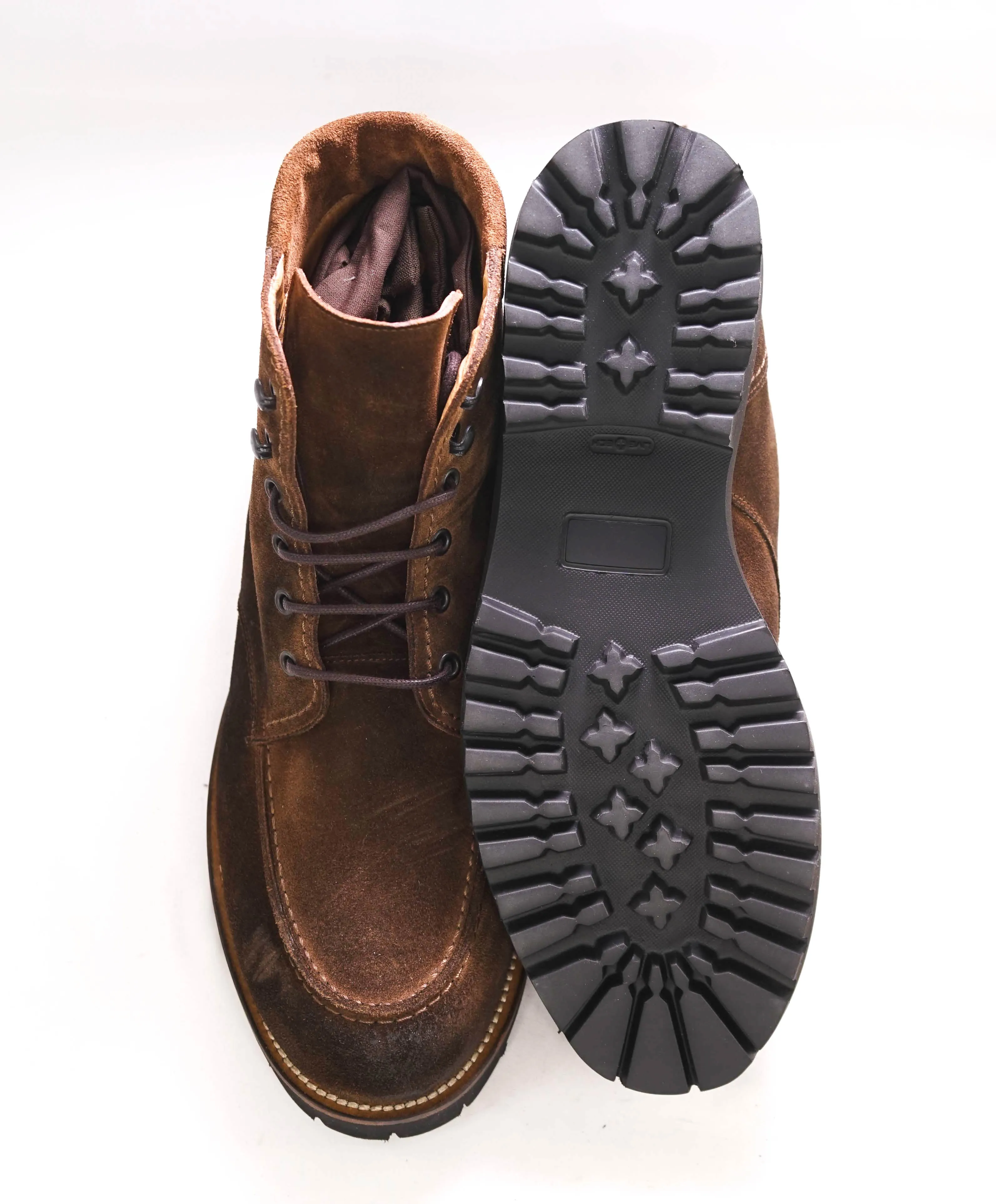 $695 ELEVENTY - Brown Distressed Suede Boots - 11 US (44EU)