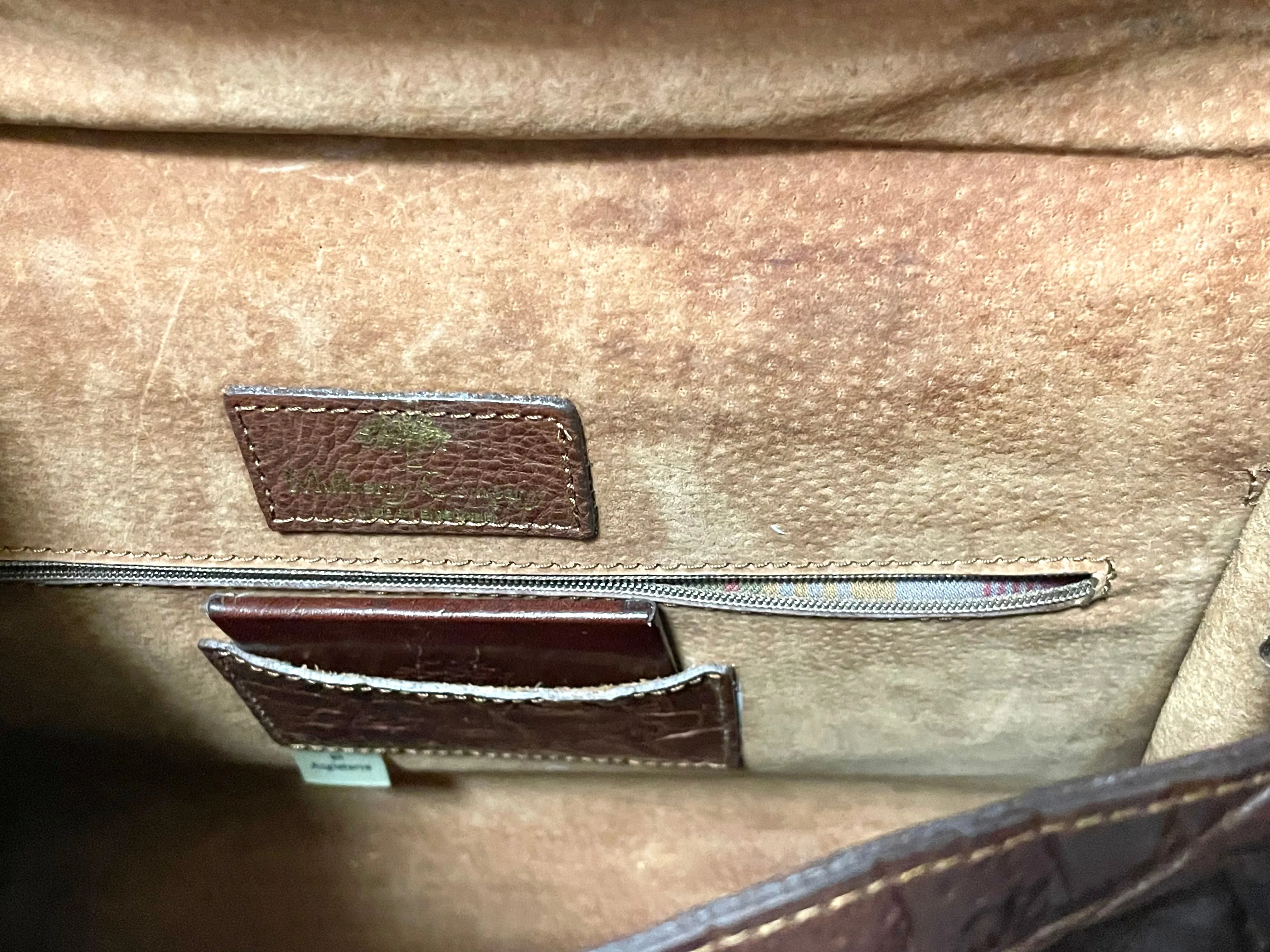 80s Vintage Mulberry croc embossed leather Kelly bag. Rare masterpiece you must get. 061003re1