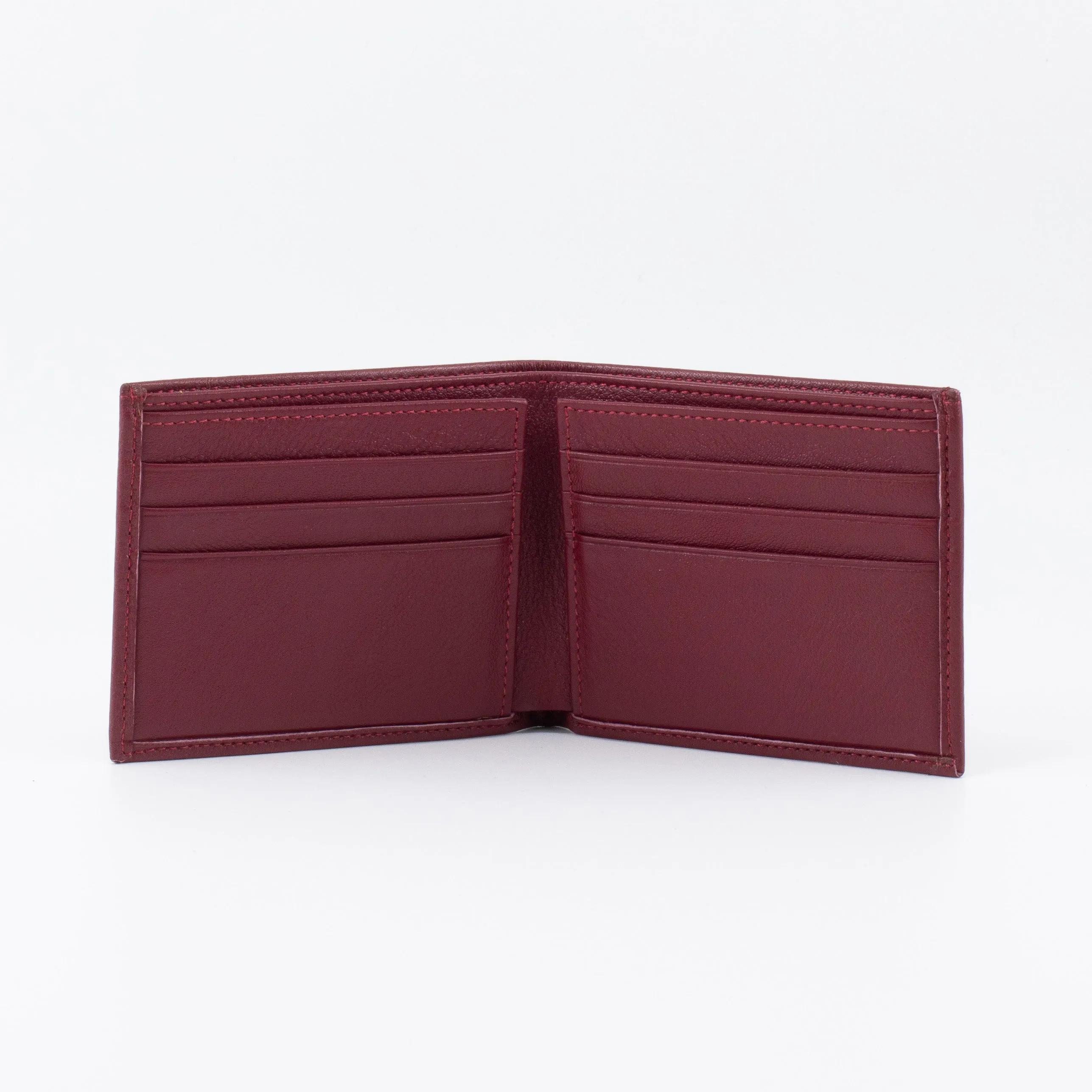 A Bifold, Premium Leather Wallet (Burgundy)