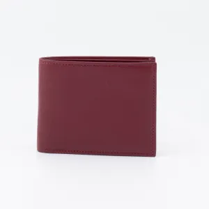 A Bifold, Premium Leather Wallet (Burgundy)