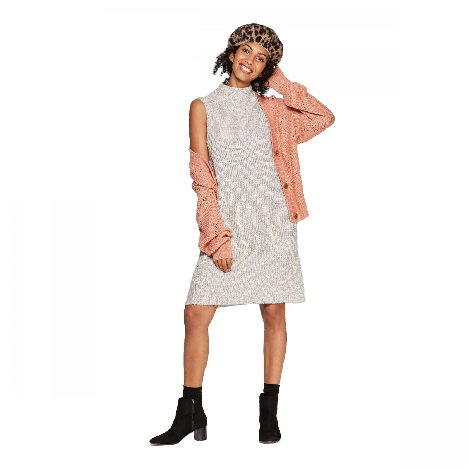 A New Day Women's Casual Fit Sleeveless Mock Turtleneck Sweater Dress