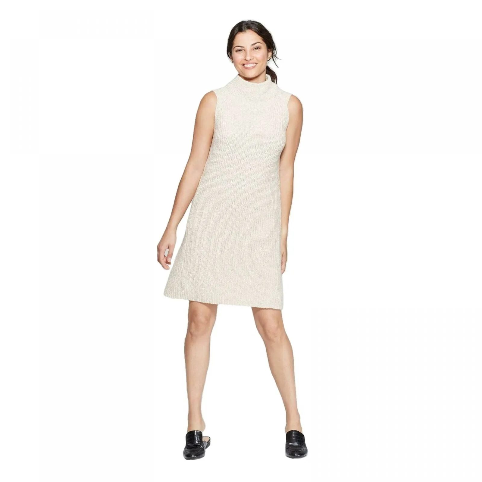 A New Day Women's Casual Fit Sleeveless Mock Turtleneck Sweater Dress