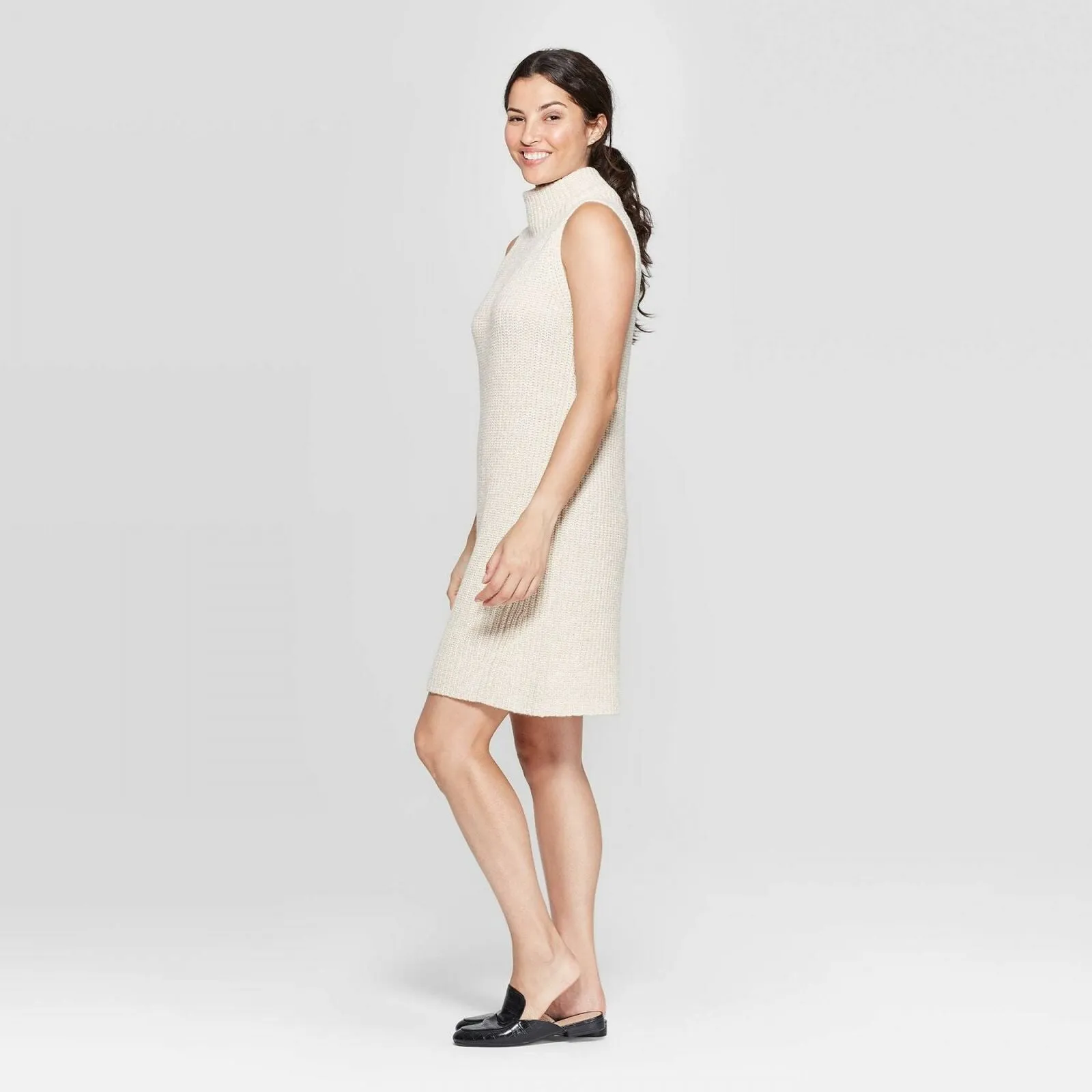 A New Day Women's Casual Fit Sleeveless Mock Turtleneck Sweater Dress