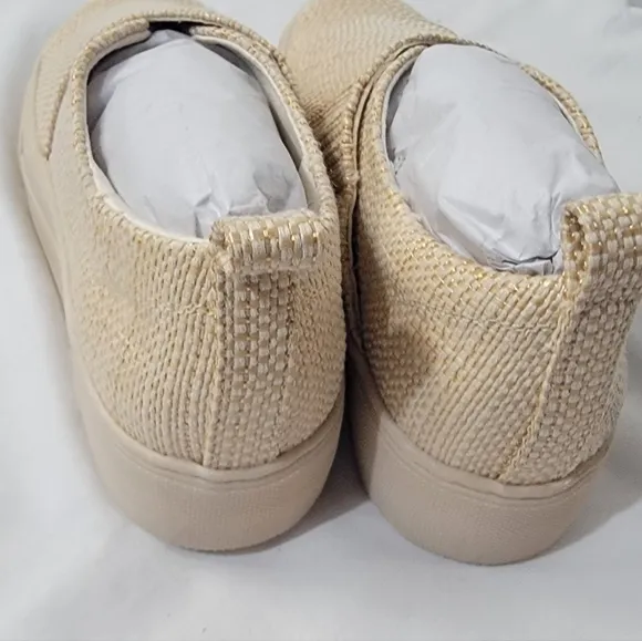 Aerosoles Brighton Sand Raffia Sneaker Slip On Womens Size 6
