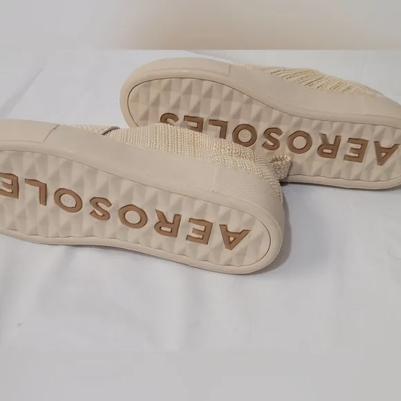 Aerosoles Brighton Sand Raffia Sneaker Slip On Womens Size 6