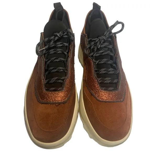 Ales Grey Mars Falcon Suede Sneaker Mens Brown 10 Glitter Wing