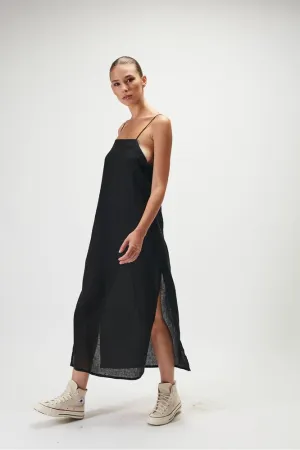 AMALIA SPLIT DRESS - BLACK