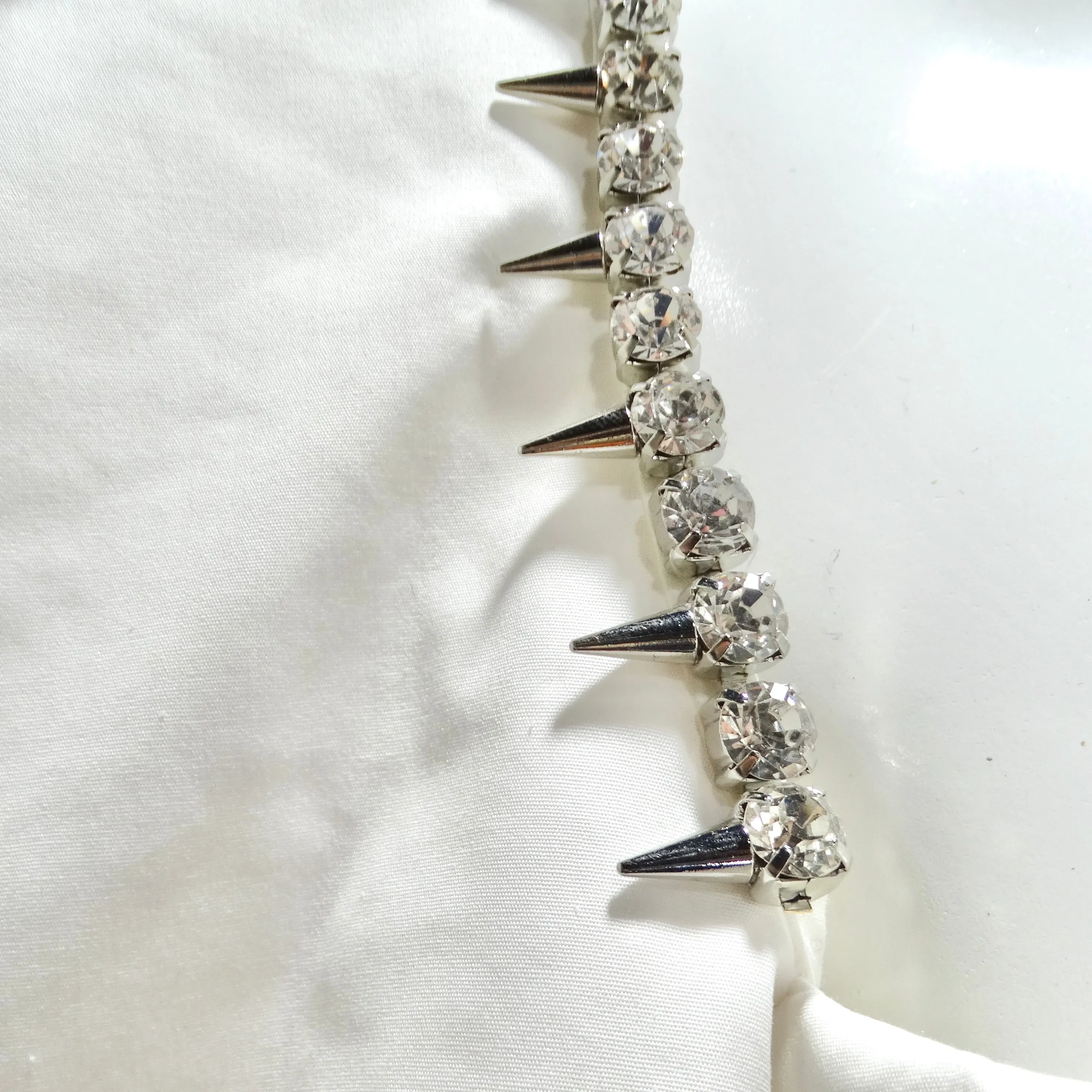 Area Crystal-Trim Ruffle Crop Bustier Top