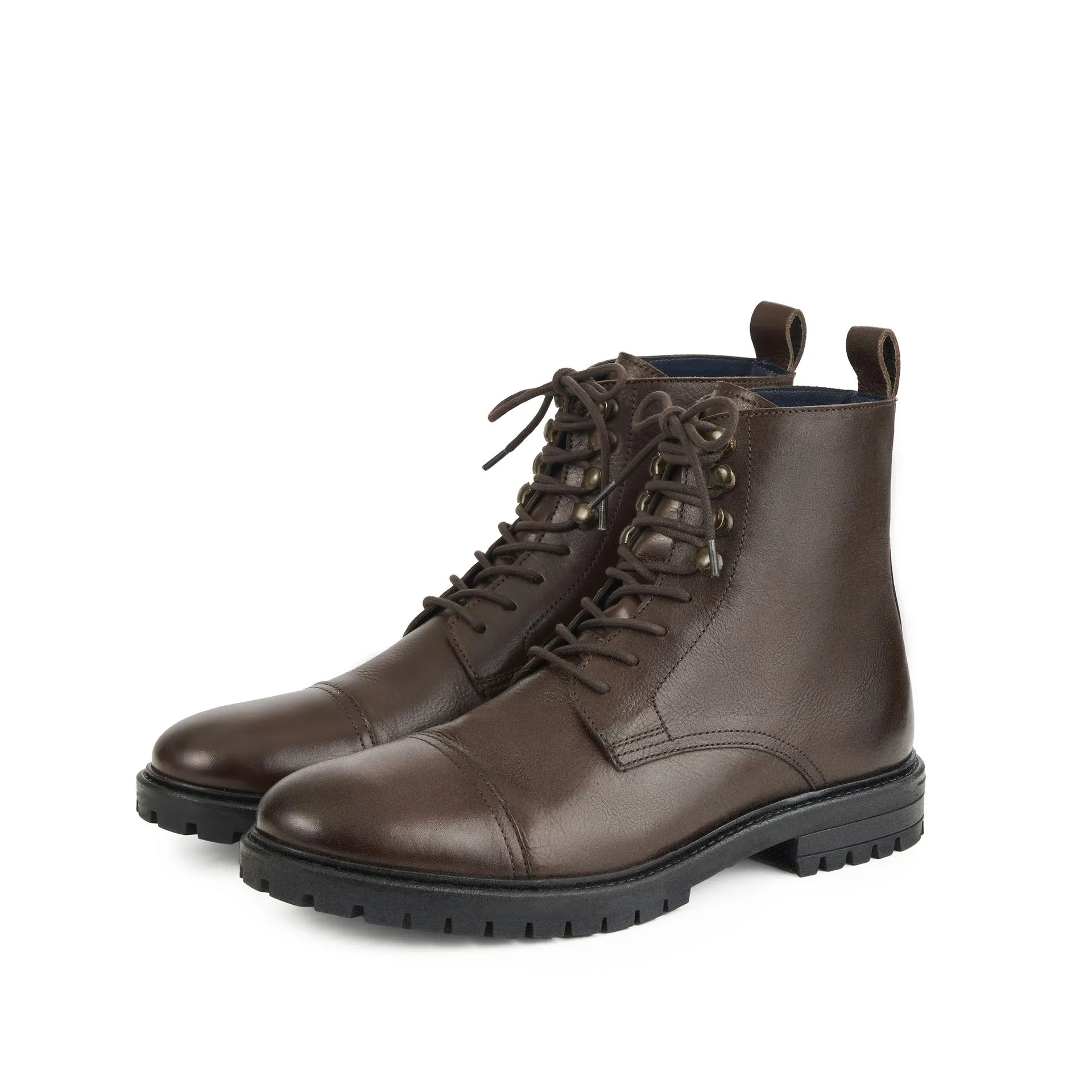ASTLEY BROWN LEATHER LACE-UP BOOT