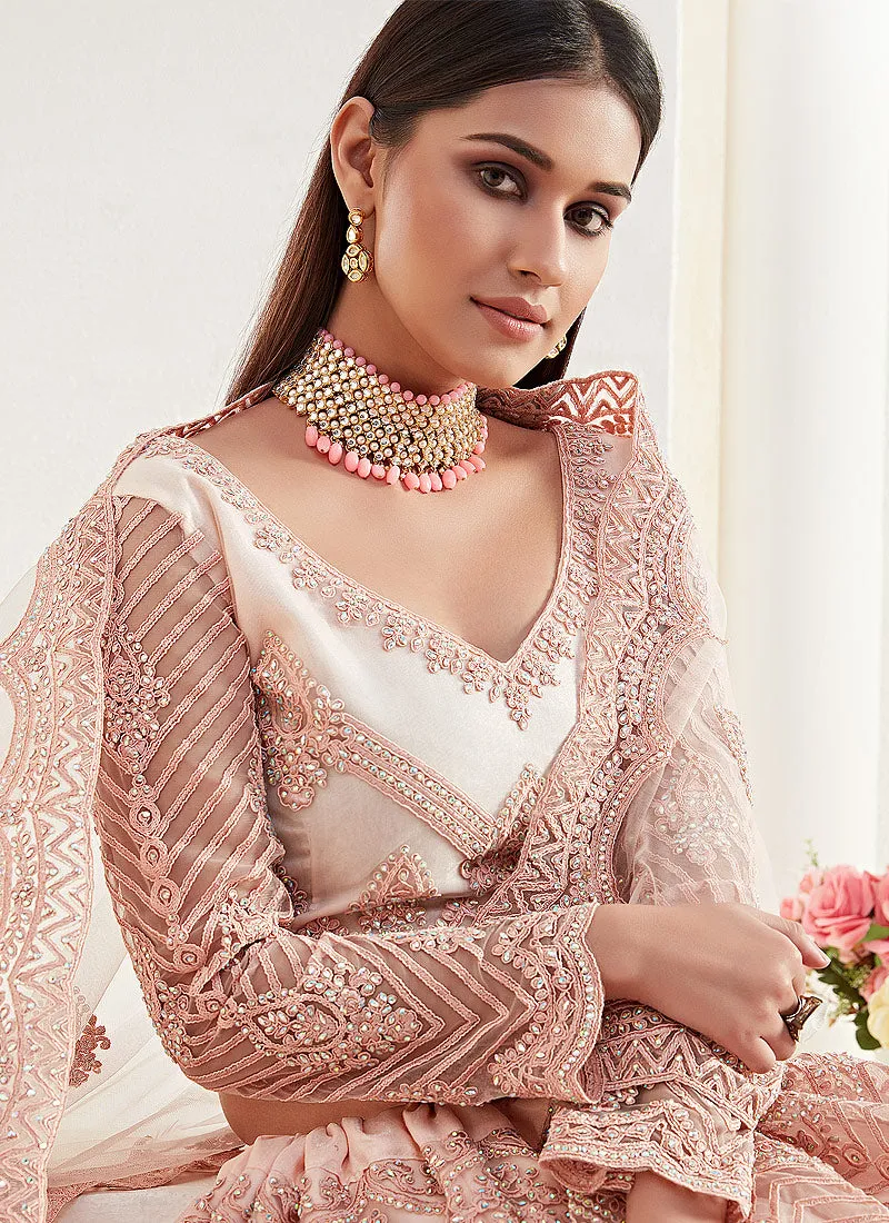 Baby Pink Designer Wedding Lehenga Choli