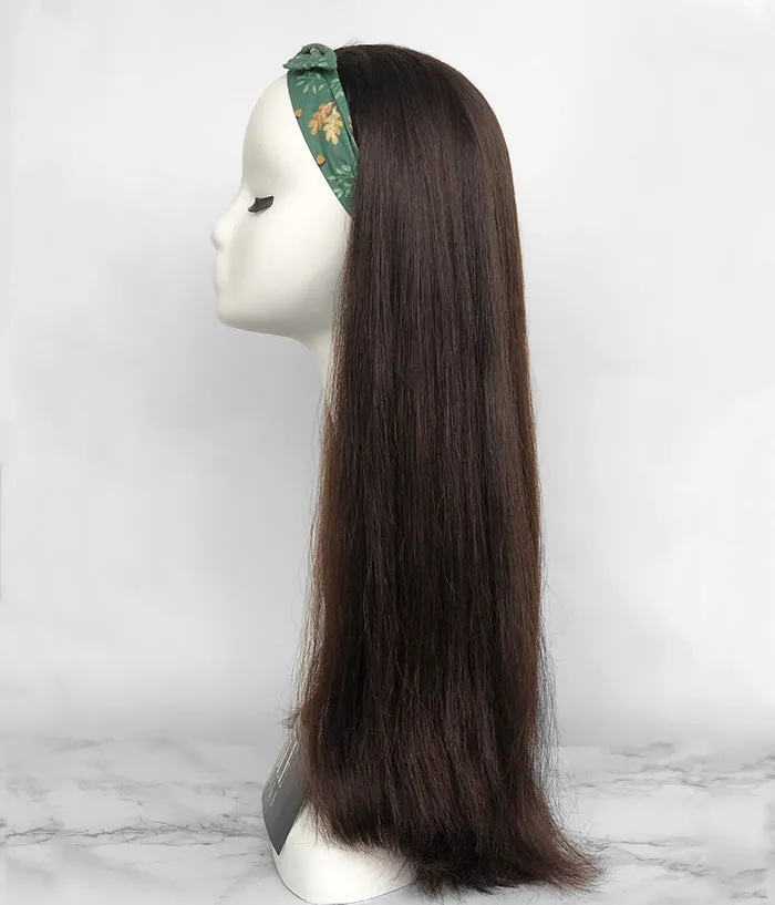 Band Fall Sheitel | Long Straight Natrual Hair Half Sheitel Wig