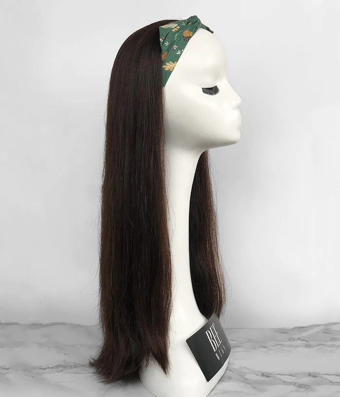 Band Fall Sheitel | Long Straight Natrual Hair Half Sheitel Wig