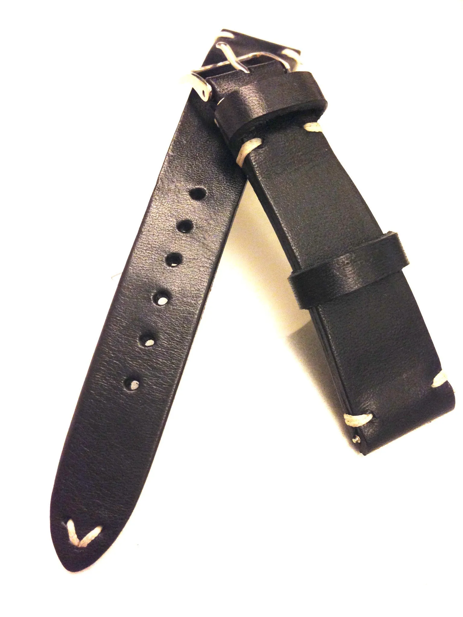 Black Leather Watch Strap 18mm, 19mm, 20mm, Mens wrist watch band replacement, Leather Watch Bands, Christmas Gift idea