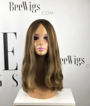 Blonde Wig With Highlights Virgin Human Hair Silk Top Wig