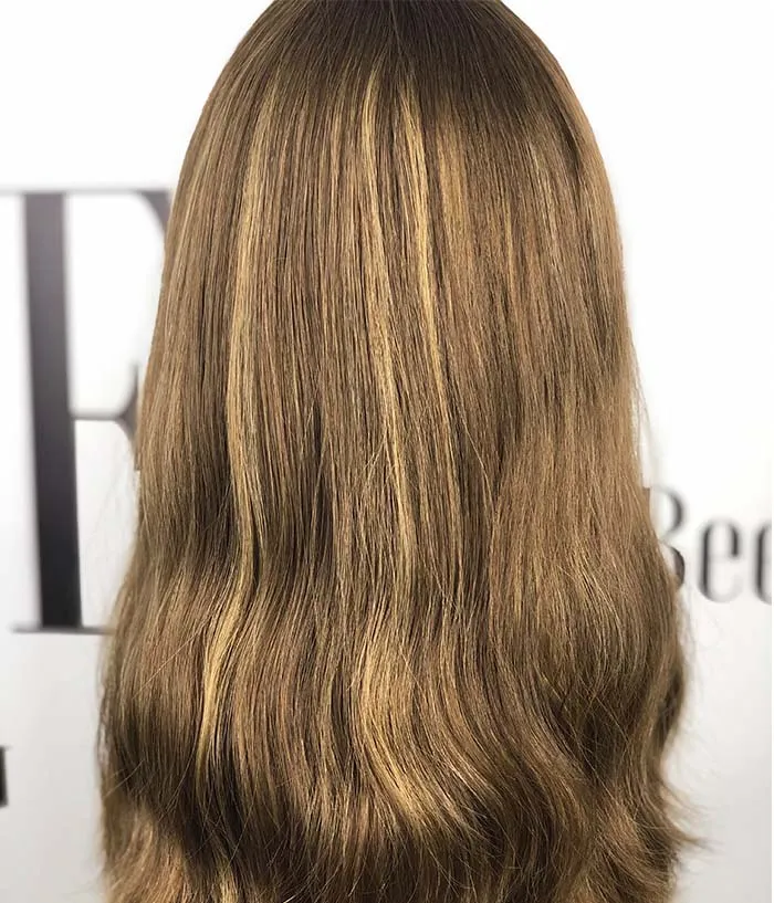 Blonde Wig With Highlights Virgin Human Hair Silk Top Wig