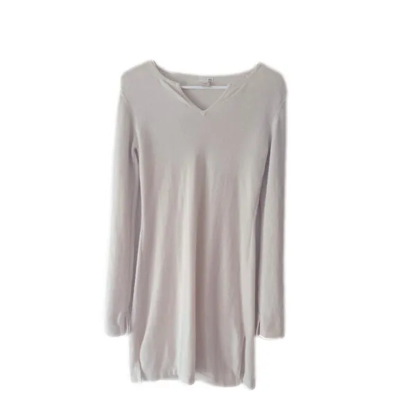 Bloomingdale’s 100% Cashmere Long Sleeved Sweater Dress, Cream, Size Small