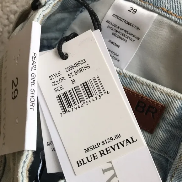 Blue Revival Pearl Girl Short St Barths 29 New