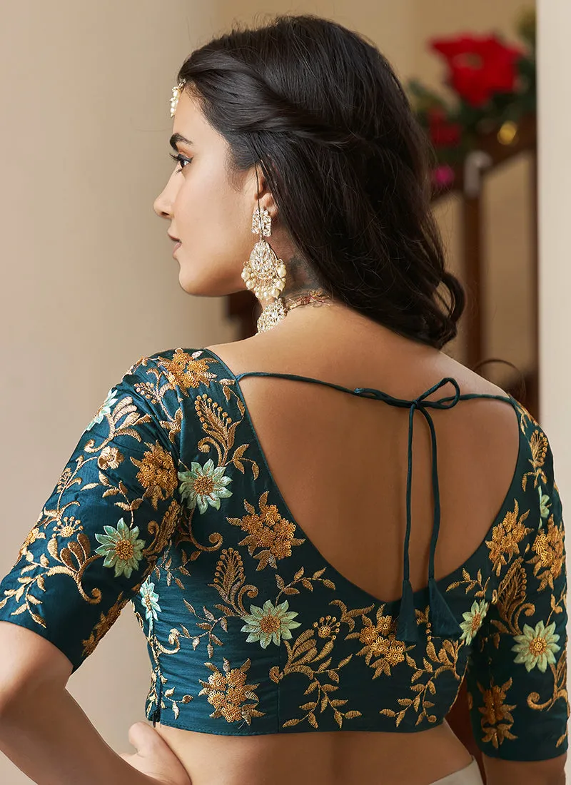 Blue Two Tone Sequence Embroidery Designer Lehenga Choli