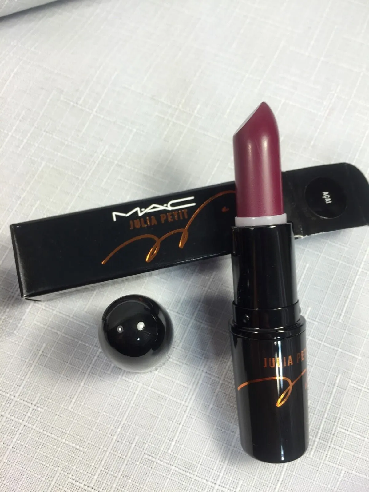 BNIB MAC JULIA PETIT 5pc Lipstick Blush Lipglass Linda Boca Acai Red w/receipt