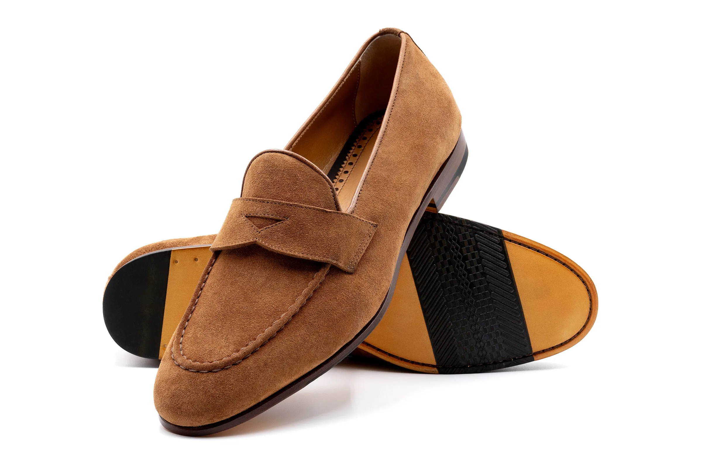 Bologna Italian Suede Loafers - Whiskey