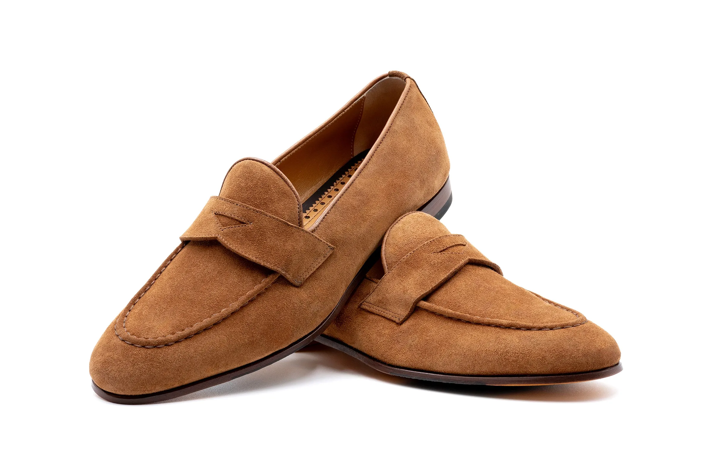 Bologna Italian Suede Loafers - Whiskey