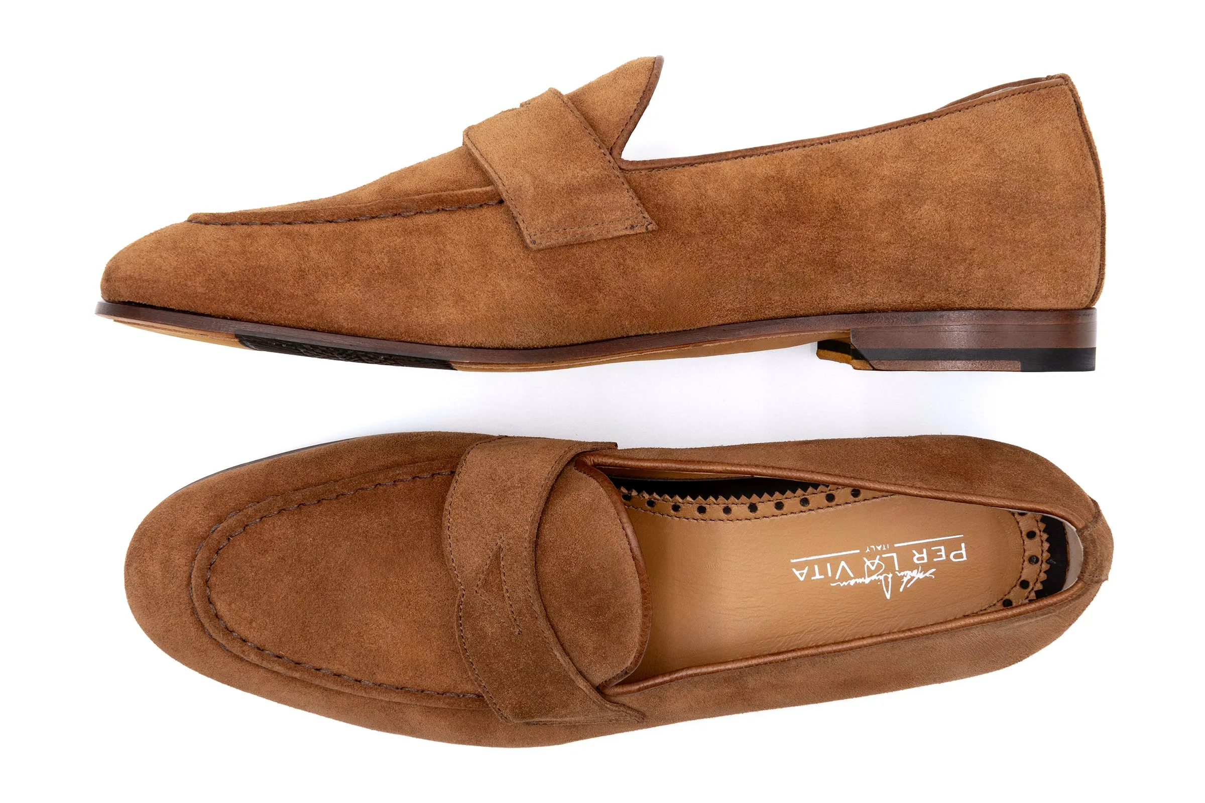 Bologna Italian Suede Loafers - Whiskey