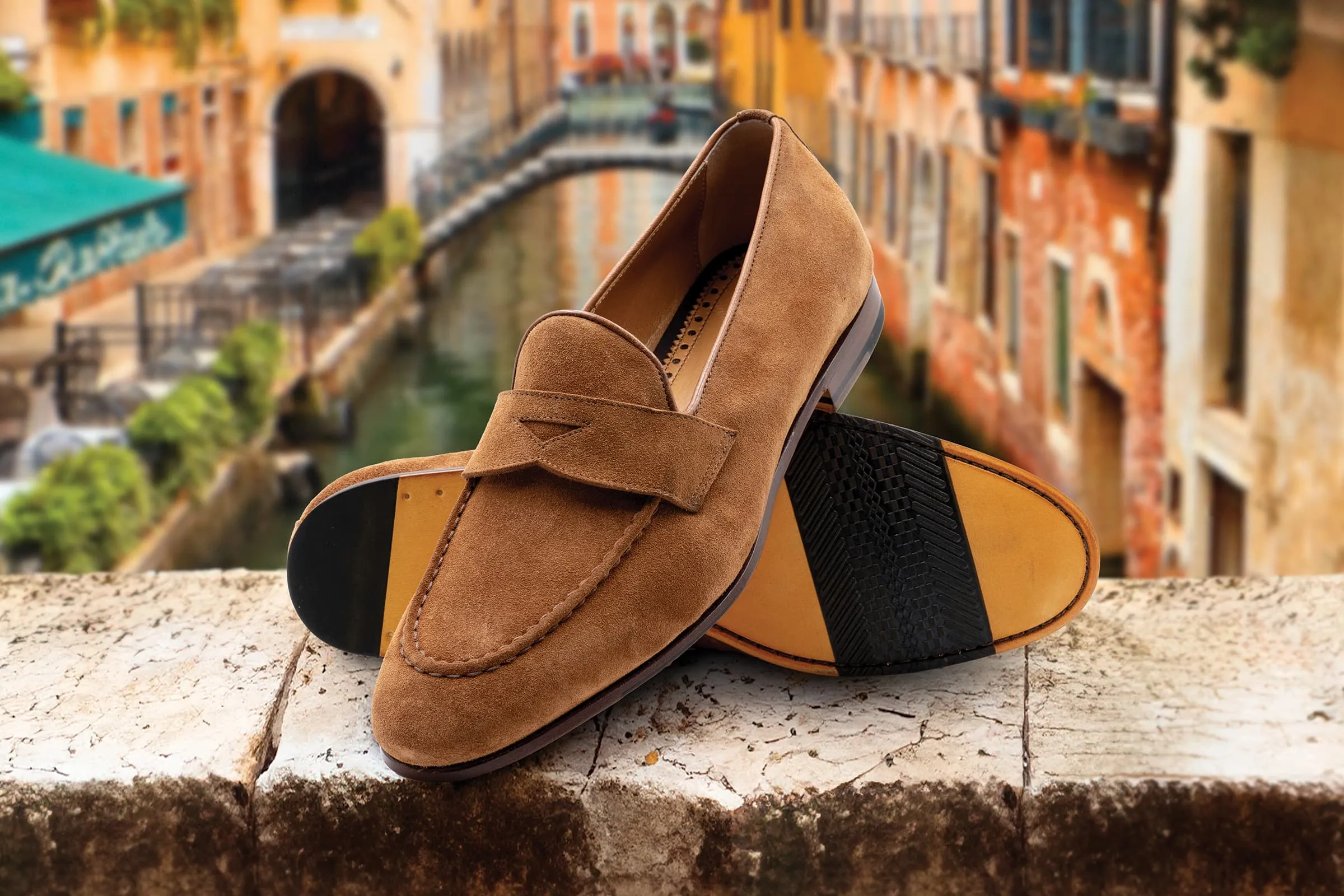 Bologna Italian Suede Loafers - Whiskey