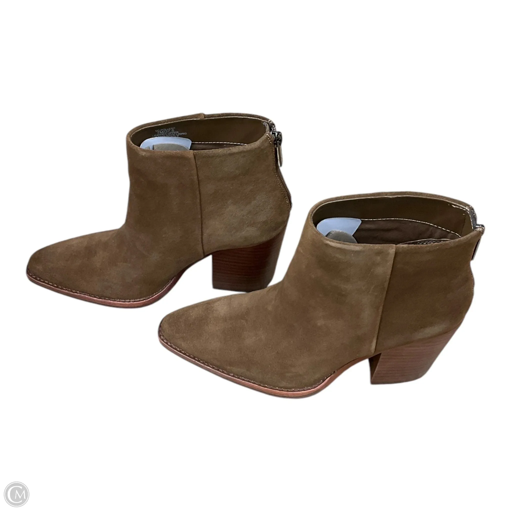 Boots Ankle Heels By Vince Camuto In Brown, Size: 7